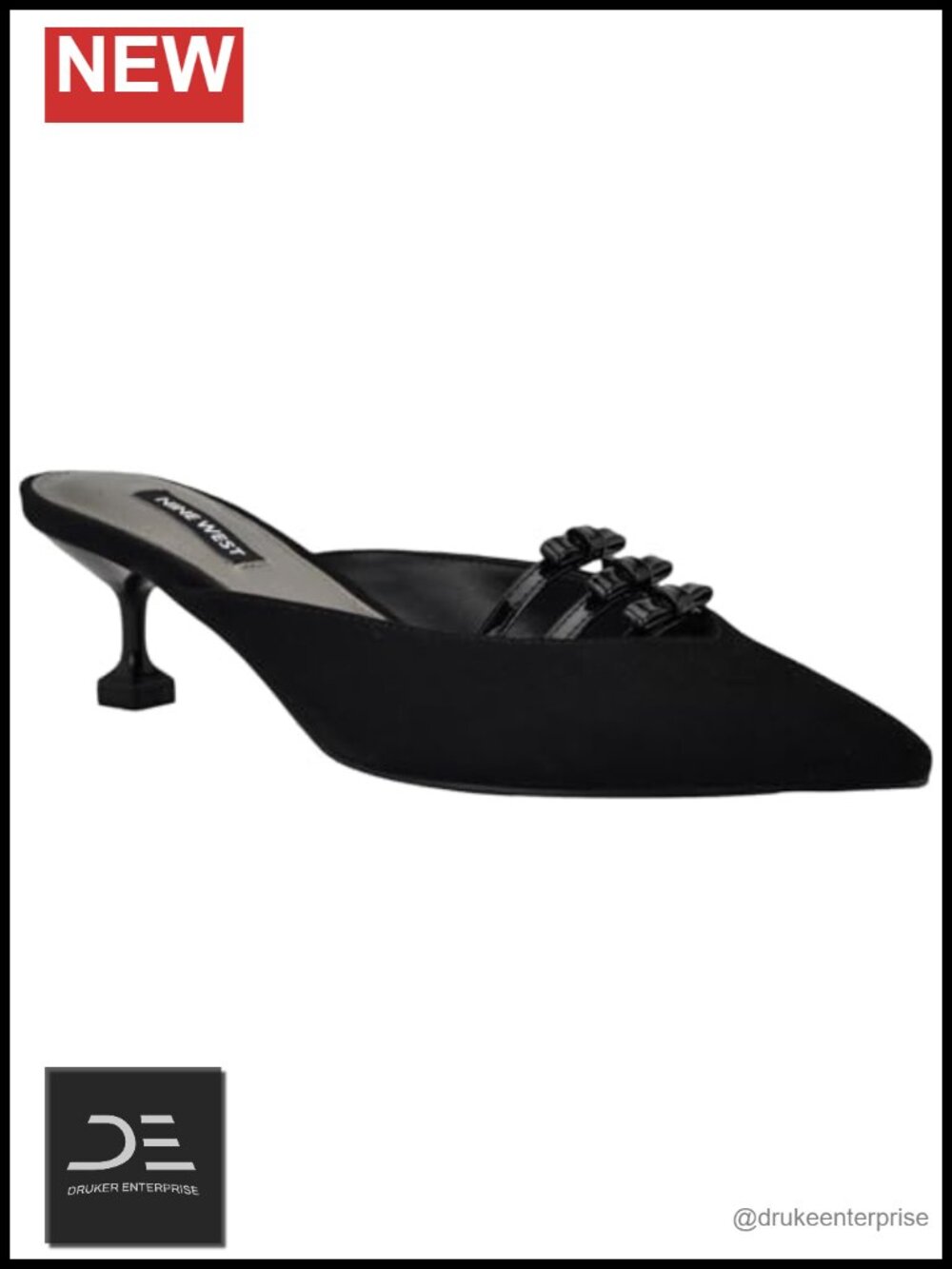 Nine West Weeka Kitten Heel Pumps Pointed Toe Slip-On Faux Suede Shoes
